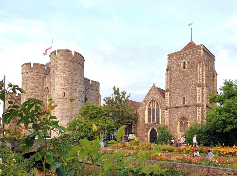 The Guildhall (former Church of the Holy Cross) and Westgate Towers, Canterbury
