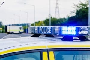Police blue lights bar