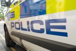 Police van close-up