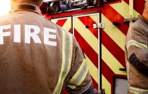Firefighter jacket close-up