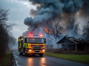 Trees and Outbuildings Catch Fire in Rochester