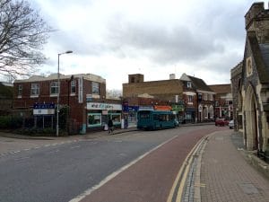 High Street, Dartford town centre, beside Holy Trinity Church