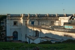 The Winter Gardens on the Margate seafront, seen from the lawns above