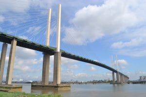 The Queen Elizabeth II Bridge at the Dartford Crossing over the Thames