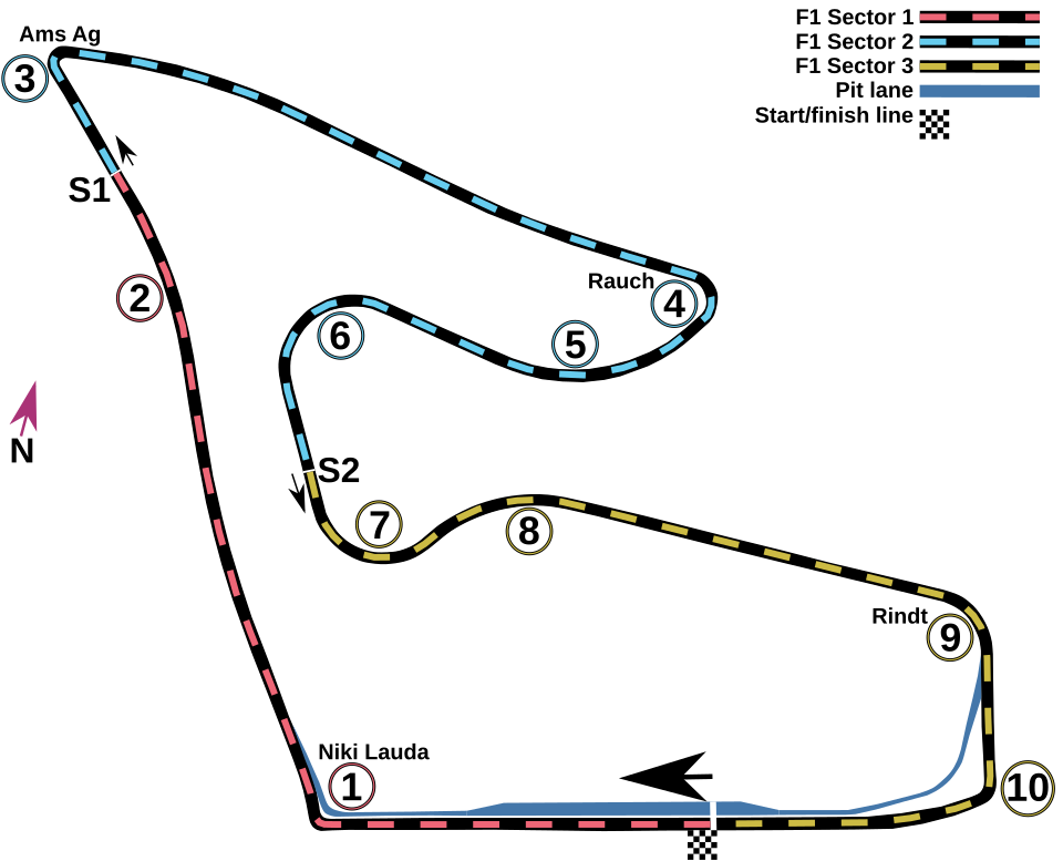 Red Bull Ring layout map